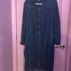 Knox Rose Dark Blue Denim Shirt Dress